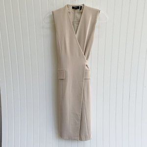 Theory Livwilth Admiral Crepe Dress, Classic Khaki